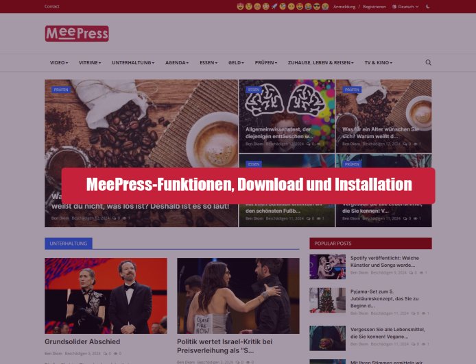 MeePress-Funktionen, Download und Installation