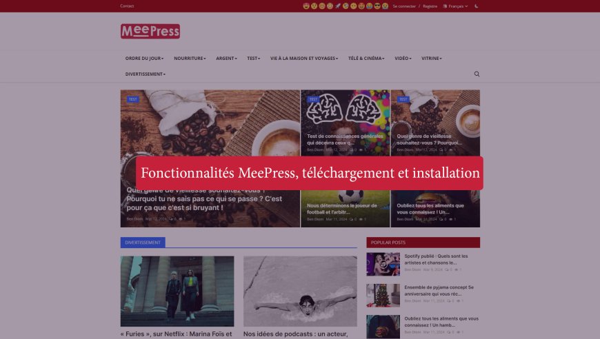 Fonctionnalités MeePress, téléchargement et installation